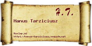 Hanus Tarziciusz névjegykártya